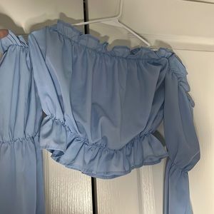 Blue off the shoulder top